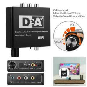 하이파이 DAC 디지털 아날로그 오디오 변환기  볼륨 조절  Sdif-R/L RCA 3.5mm 잭  토스링크  광 동축 입력