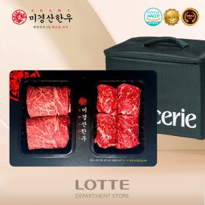 [롯데백화점]미경산한우 미경산한우 1+등급 등심,채끝 세트 1kg