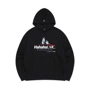 [매장정품] 엘엠씨 LMC X HAHA HA OFFICE CATS TEAM LE HOODIE black 0LM23FHD118BLK 684151