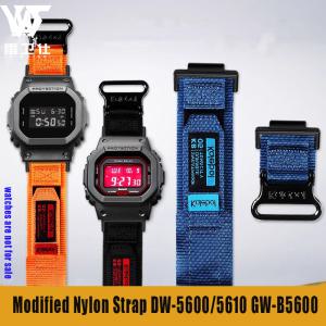 GSHOCK 카시오 호환 DW-5600/5610 GW-B5600 용 나일론 캔버스 시계 밴드 GA110 GA100 GA120 GM2100 GA2100