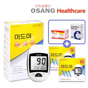 미드미 혈당 측정기+시험지100매+알콜솜100매+채혈침100개 당 당뇨 체크기 검사기 기계