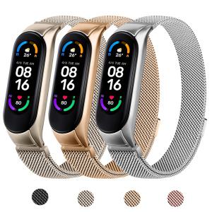 샤오미 미 밴드 6 5 3 4 용 럭셔리 메탈 스트랩 손목 밴드 시계 밴드 샤오미 mi Band 3 4 Mi Band 5 6 용