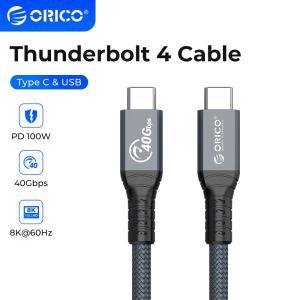 ORICO 고속 충전 USB C PD100W USB4 40Gbps 데이터 전송 아이폰 15 PSSD PS5 썬더볼트 4 호환 케이블 2M HD