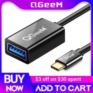 QGeeM USB C OTG 케이블 어댑터 3.0 USB 2.0 OTG 타입 C OTG 삼성 갤럭시 s8 s9 화웨이 P10 P20 메이트 20