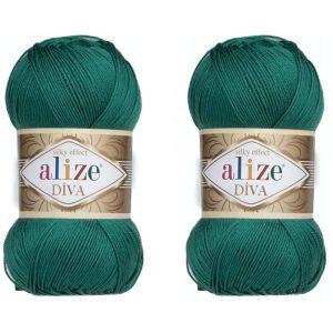 Alize Diva Yarn 핸드 뜨개질 실 극세사 아크릴 디바 실크 효과 크로셰 아트 레이스 공예 2개 타래 200g 76