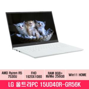 LG전자 울트라PC 15U40R-GR56K 라이젠R5 램8G NVMe256G 15인치 인강용 사무용 가성비 노트북 추천 EU