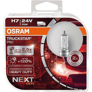 오스람 OSRAM TRUCKSTAR PRO H7 120% 더 높은 밝기 할로겐 헤드라이트 램프 64215TSPHCB 24V 트럭 듀오 박