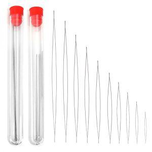 비즈바늘 큰 눈 씨앗 구슬 바늘 스틸 진주 제작용 스레딩 핀 5개로트 45-15cm