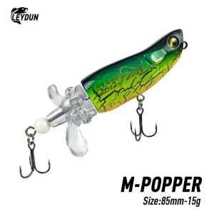 베이트 포퍼 낚시는 톱 워터 하드 미끼 Whopper Plopper 소프트 회전 꼬리 85mm 15g 워블러 베이스 파이크