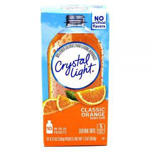 Crystal Light On The Go 패킷, 비타민 C와 칼슘이 함유된 클래식 오렌지, 10개입