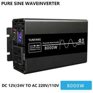 인버터 순수 사인파 휴대용 변환기 태양열 DC12V 24V AC 220V