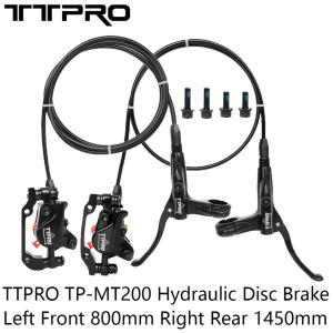 TTPRO TP MT200 자전거 유압 디스크 브레이크 좌측 전방 800mm 우측 후방 1450mm RT56 160-180mm 로터 부품