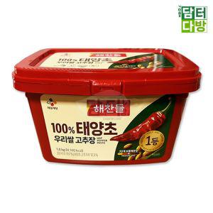 해찬들 100 태양초 우리쌀 고추장 1.8kg매운 맛있는 가정용 우리 신송 조미 양념 대용량 소스 요리