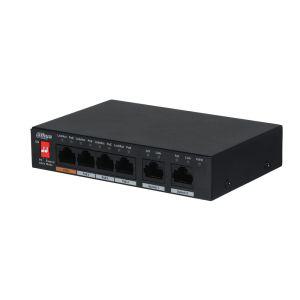 다후아 PFS3006-4ET-60 POE 4포트+Uplink 2포트 스위칭허브CCTV 스위치 인터넷연결 회사 6포트 공유기 네트