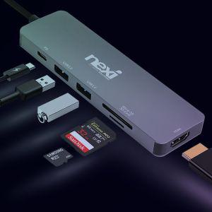 USB 허브 멀티포트 6종류단자 HDMI 미러링 화면확장SD카드리더기 맥북 노트북 C타입 링케이블