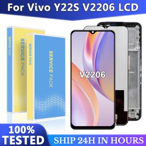 Vivo Y22 V2207 LCD 디스플레이 터치 스크린 디지타이저 어셈블리 프레임 수리 부품 포함 6.55 인치 OEM