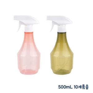 컬러 분무기 500mL 10개묶음(색상혼합) 플라스틱 미니 가정용 화분 빨래 분무기통 수동 물분사기