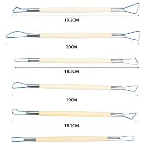 나무 손잡이 왁스 도자기 점토 조각 도구, DIY 공예 세트, 훌륭한 칼, 6 개