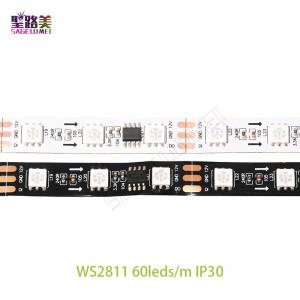 블랙LED RGB SMD LED 스트립 조명 프로그래밍 가능 픽셀 WS2811 5050 화이트 블랙 PCB 5m/롤 DC12V 30 48/6