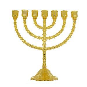 메노라 대형 캔들 홀더  Judaica Candelabra 홈 데코레이션  7 가지 골드 컬러  금속 합금 장식