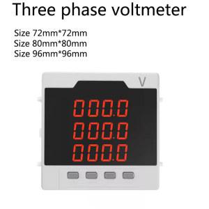 Three phase AC voltmeter size 72 80 96 96mm digital instrument for measuring voltage