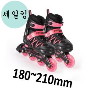 라이딩 입문 사이즈 조절 인라인 스케이트 분홍 180~210MM 초등학생선물