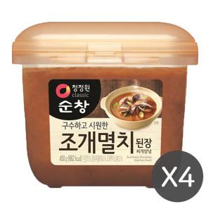 청정원 순창 조개 멸치찌개된장양념 450g 4개