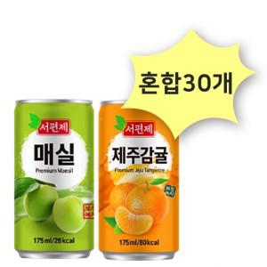 서편제 혼합 제주감귤175 & 매실175ml X 각15개(총30개) 캔음료 사무실간식 음료묶음 감귤주스 매실주스