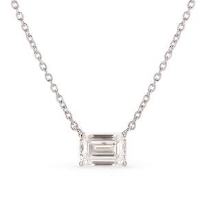 14k 에메랄드컷 랩 다이아몬드 1캐럿 목걸이(약 1.1CT)