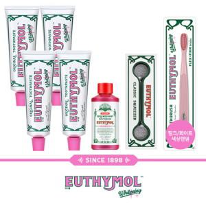 화이트닝 치약 120gx4개 + 가글 제로 마일드 90ml + 스퀴저 + 칫솔