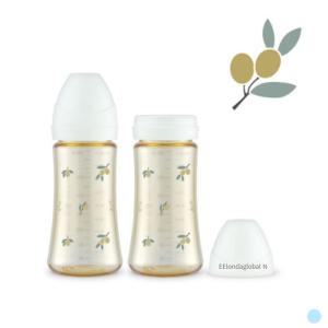 그로미미 PPSU 올리브 아기 젖병 트윈팩 화이트 300ml