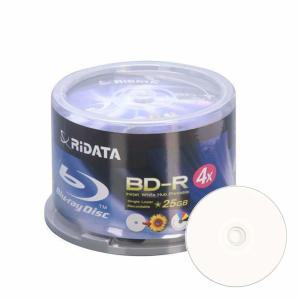 Ridata Ritek 블루레이 BD-R 화이트 잉크젯 허브 인쇄 가능 4X 미디어 25GB 50팩 케이크 박스 BDR-254-RDIW