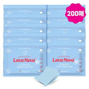 [기타]라바노바 고농축 세탁세제 시트세제 종이세제 200매(20매x10팩) 통돌이세탁기 드럼세탁기 공용