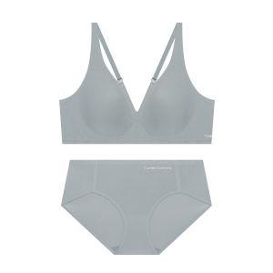 [매장정품] 코데즈컴바인 CODES COMBINE INNERWEAR 데일리 후크형 심리스 노와이어 브라 팬티 세트_그레이