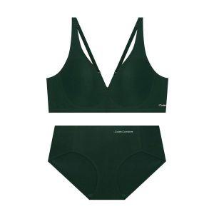 [매장정품] 코데즈컴바인 CODES COMBINE INNERWEAR 데일리 후크형 심리스 노와이어 브라 팬티 세트_딥그린