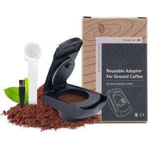 FOXNSK 다회용 커피 캡슐 어댑터 리필 형 Dolce Gusto edgLUMIO DG325 스푼 1 개 브러시 포함