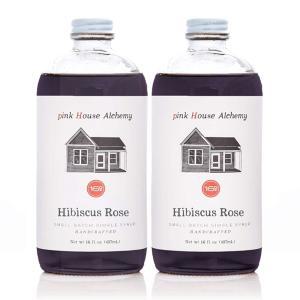 Pink House Alchemy PINK HOUSE ALCHEMY Hibiscus Rose 심플 시럽 2팩 / 473.2ml(16온스) 병, 커피, 칵테일