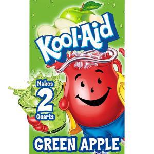 KOOL-AID Kool-Aid 무가당 카페인 그린 애플 제로 칼로리 파우더 드링크 믹스 피처 패킷, 48개 (4팩)