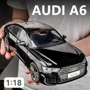 모형 다이캐스트 1:18 AUDI A6L 합금 자동차 모델 장난감 소리와 빛이 있는 풀백 체중계 남아용 생일