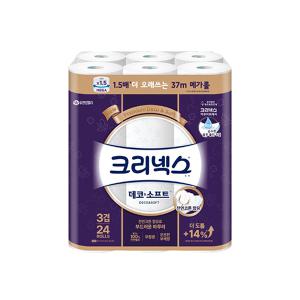 크리넥스 3겹 데코&소프트, 37m, 24롤, 1개