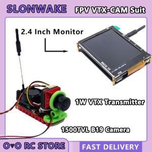 RC 쿼드콥터 부품용 장거리 FPV 무선 송신기 CMOS 1500TVL B19 카메라 2.4 인치 모니터 1000mW VTX 5.8G