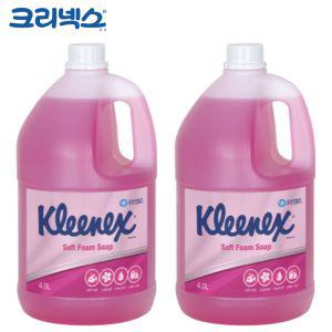 크리넥스 핸드워시 폼 솝 그린플로럴향 4L x 2개 비누 손세정제 물비누 거품형