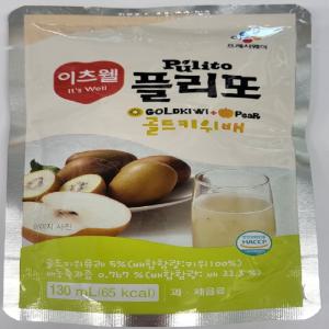 이츠웰 플리또 130ml 골드키위배 130g 40개키쥬스 과일음료수 파우치주스 이음료 과즙치 혼합 팩음료 팩주