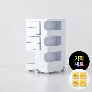 기획_빙그리 회전서랍 트롤리 4단+KLADI 스마일 자석클립