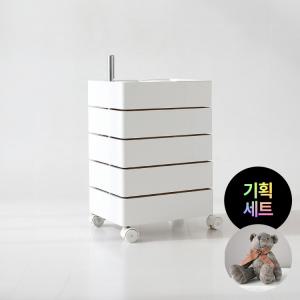 기획_빙그리 회전서랍 트롤리 5단+GOMTAI 곰인형 28 ISD0001