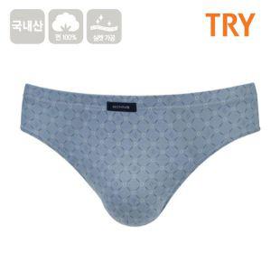 TRY 남성 삼각팬티 미디 면100 브리프 속옷 1매 회색 남자 그레이 고급 국산