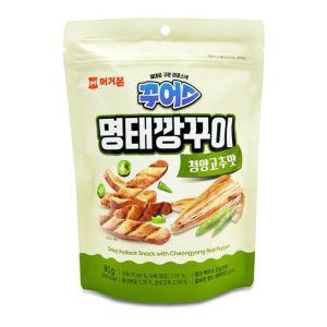 머거본 명태깡꾸이 청양고추맛 80g 어포스낵 맥주안주머거본 간편 편의점 혼술 건어물 간편세트 골프