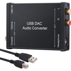 LiNKFOR USB to SPDIF 동축 RCA 3.5mm 헤드폰 잭