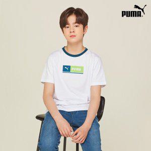 [푸마키즈][PUMA] 푸마키즈 주니어 썸머 반팔티셔츠 화이트