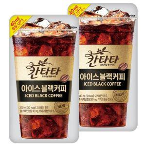 X 블랙커피 롯데 230ml 아이스 10팩 칸타타 파우치 아이스커피 커피 278154